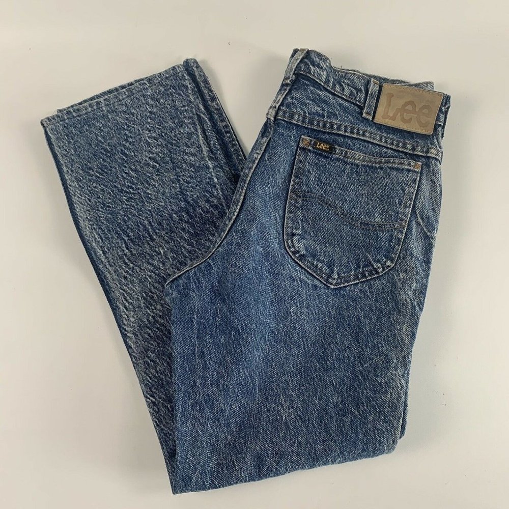 Lee Riders Vintage Acid Wash Pants 32x32 High Rise Jeans Hemmed See Measurements